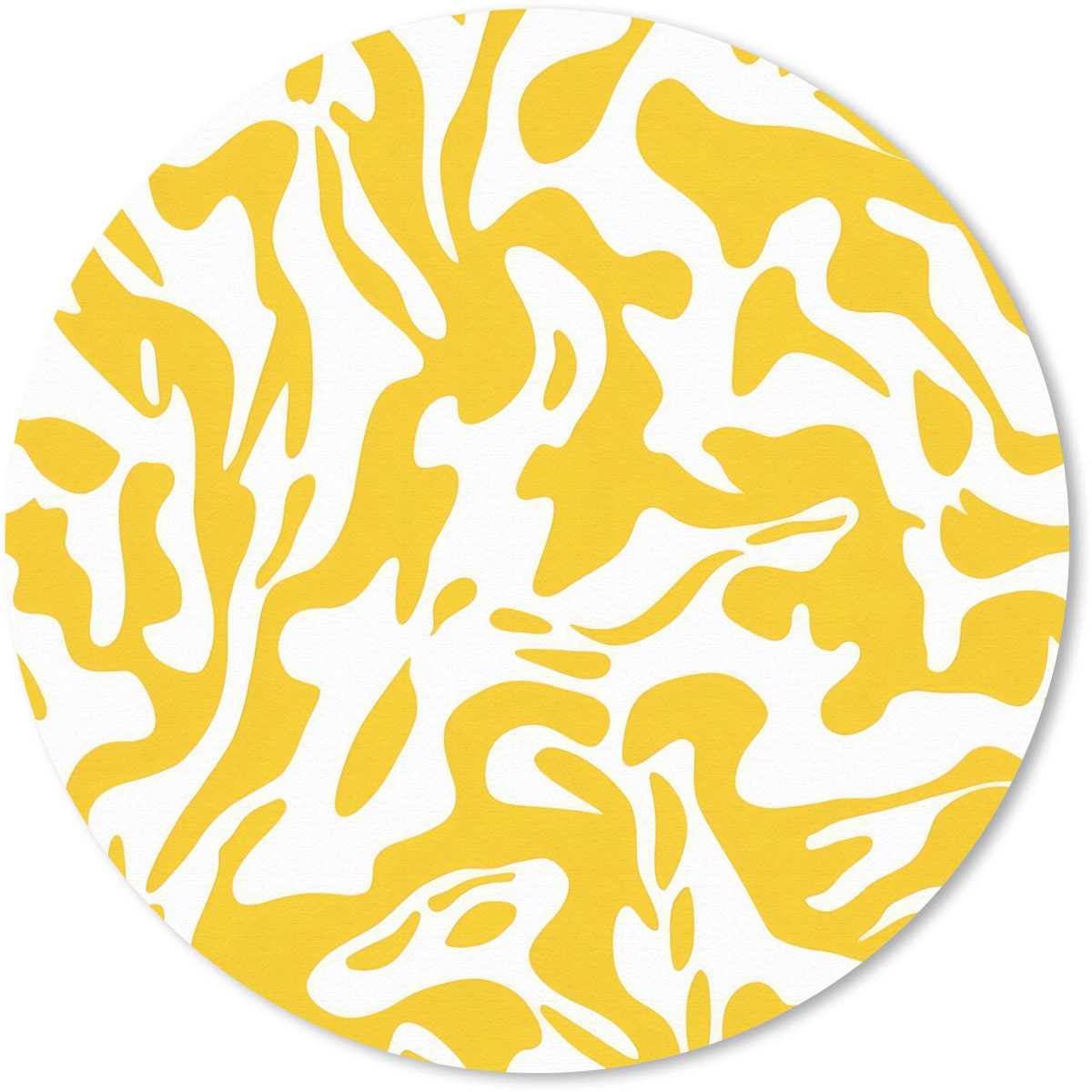 Muismat rond 50x50 cm - Mousepad Vormen - Wit - Abstract - Ronde muismatten