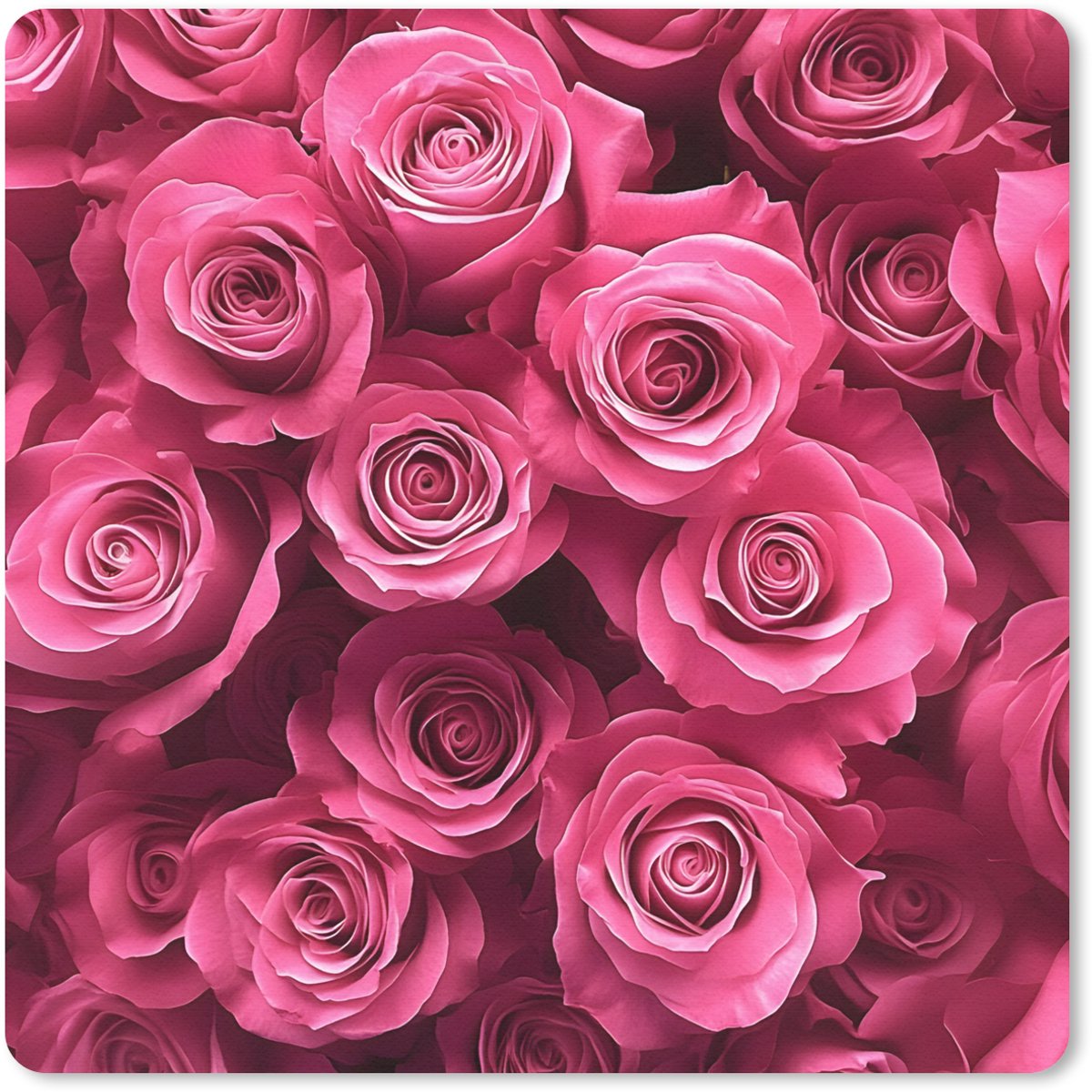 Muismat 20x20 cm - Mousepad Rozen - Pink - Bloem - Muismatten