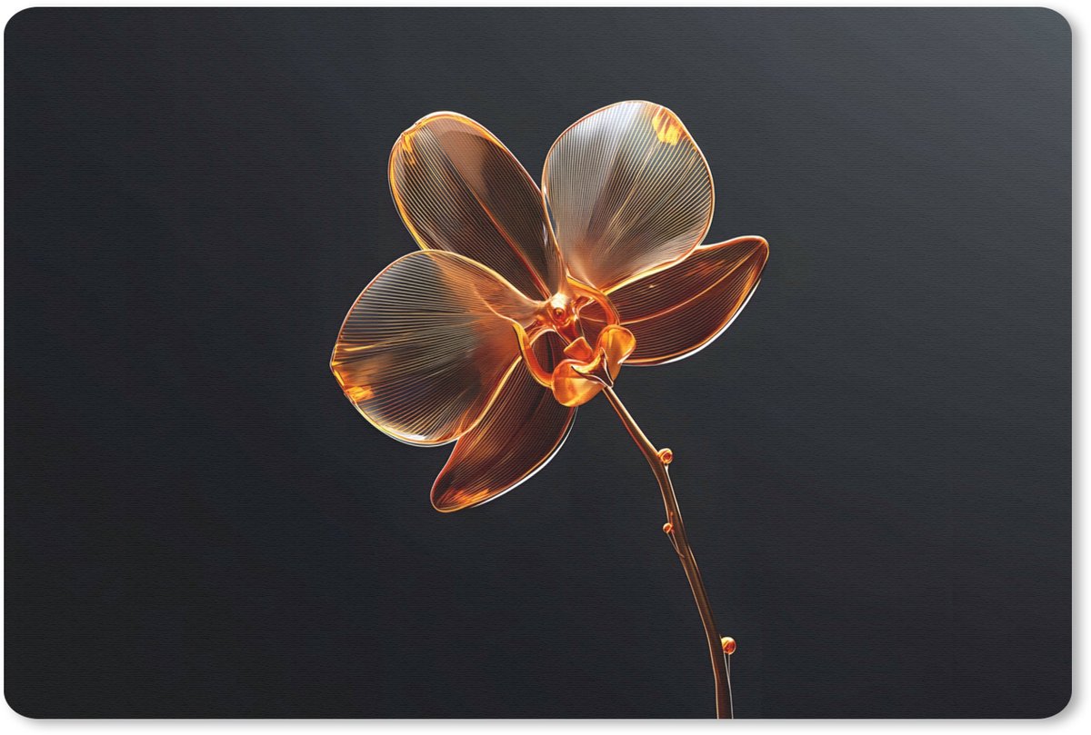 Muismat 27x18 cm - Mousepad Orchidee - Doorzichtig - Bloem - Muismatten