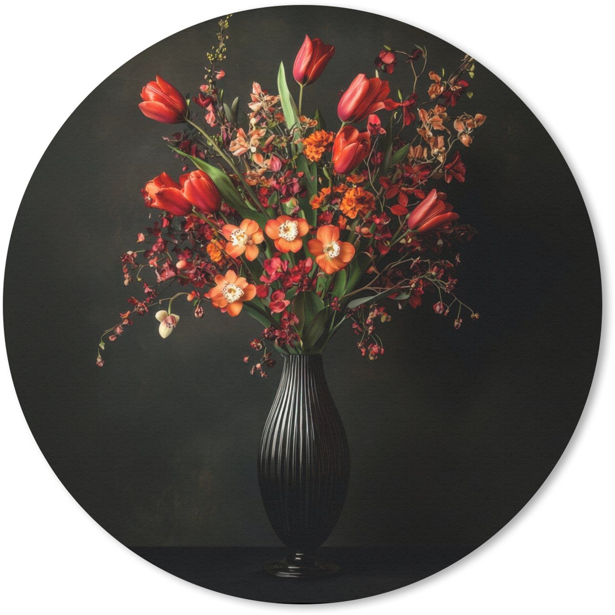 Muismat rond 30x30 cm - Mousepad Bloemen - Takken - Boeket - Ronde muismatten