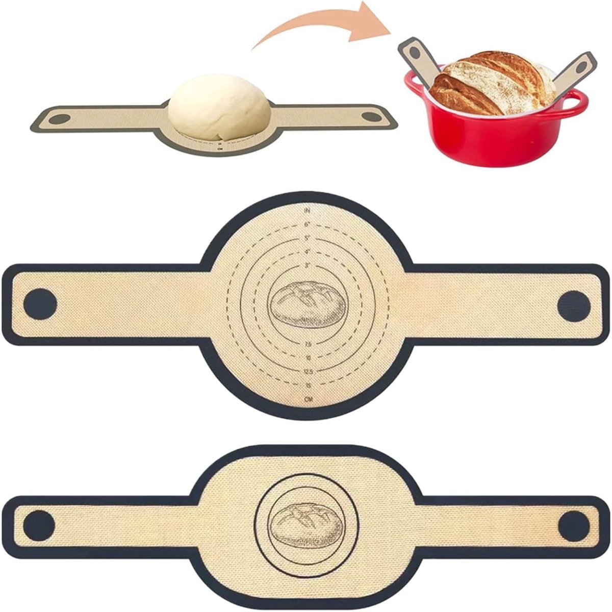 Ibenzoa® Silicone Kookgerei Set van Twee met Uitneembare Lange Handgrepen - Geschikt voor Diverse Bereidingen