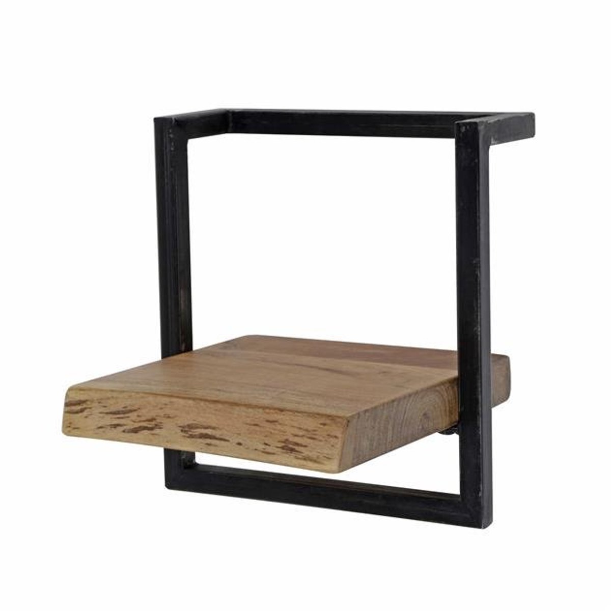 Luxe Zwevend Wandplank Hout - Muurplankje Zwevend (30 cm) - Wandplank Kinderkamer - Houten Wandplank Industrieel - Zwevende Boekenplank - Nachtkastje - Wandplanken Bruin - Muur Plank - Wandrek Hout met Zwart Metaal