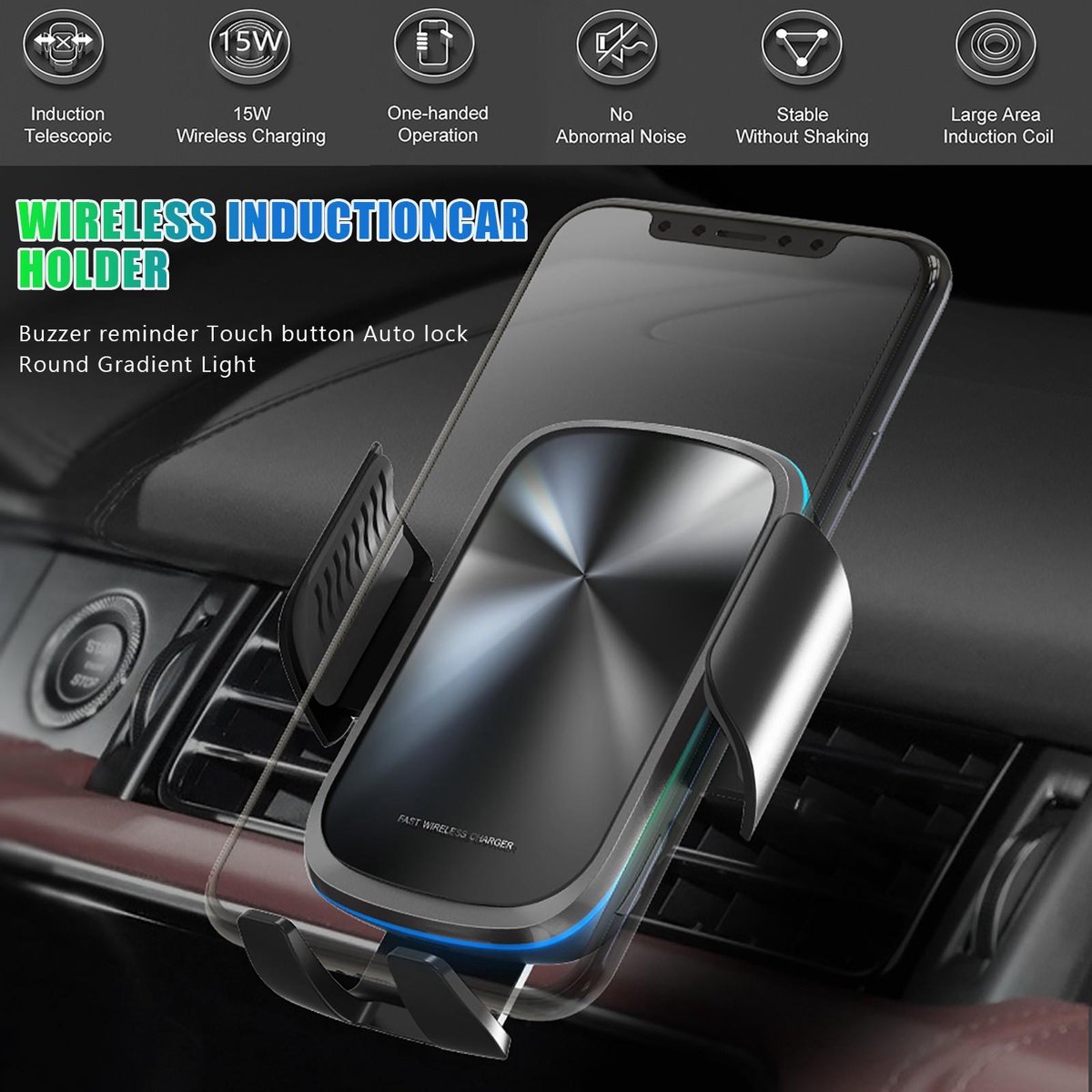 Support Téléphone Voiture Pour Prise D'air - 360° Réglable - Compatible IPhone, Samsung, Android - Installation Facile