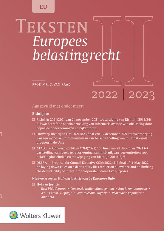Teksten Europees belastingrecht 2022/2023 - cover