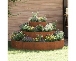 vidaXL - Plantenbak - Roestig - 120 - x - 120 - x - 20 - cm - weervast - staal
