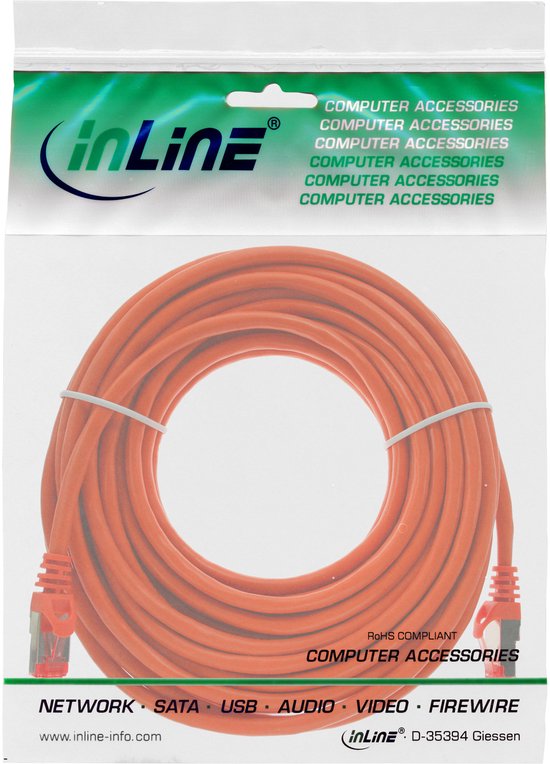 Cavo Patch Piatto UTP InLine Flat Patch Cord UTP Cat.6 0.5m White Cavo Di Rete 0,5 M Bianco RJ45 Maschio/maschio 1 Metro