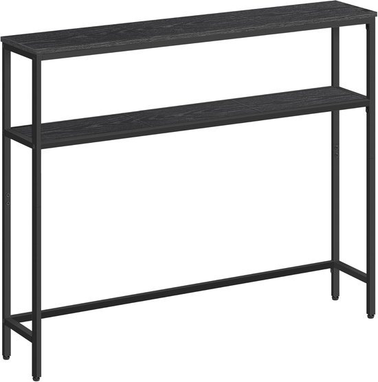 HOOBRO Consoletafel met drie niveaus, smalle haltafel met open HOOBRO Consoletafel met drie niveaus, smalle haltafel met open