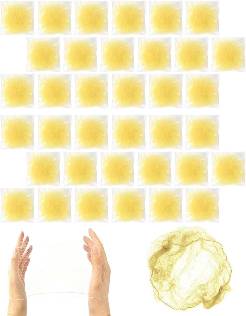 Onzichtbare haarnetjes - elastische rand - 35 stuks - goud