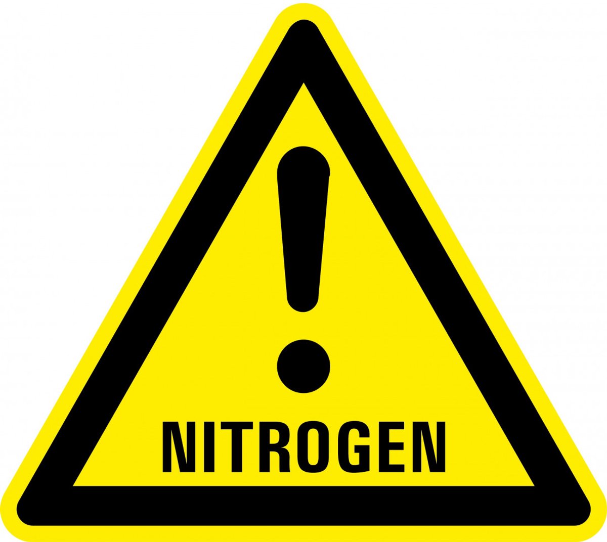 Waarschuwingssticker nitrogen 200 mm