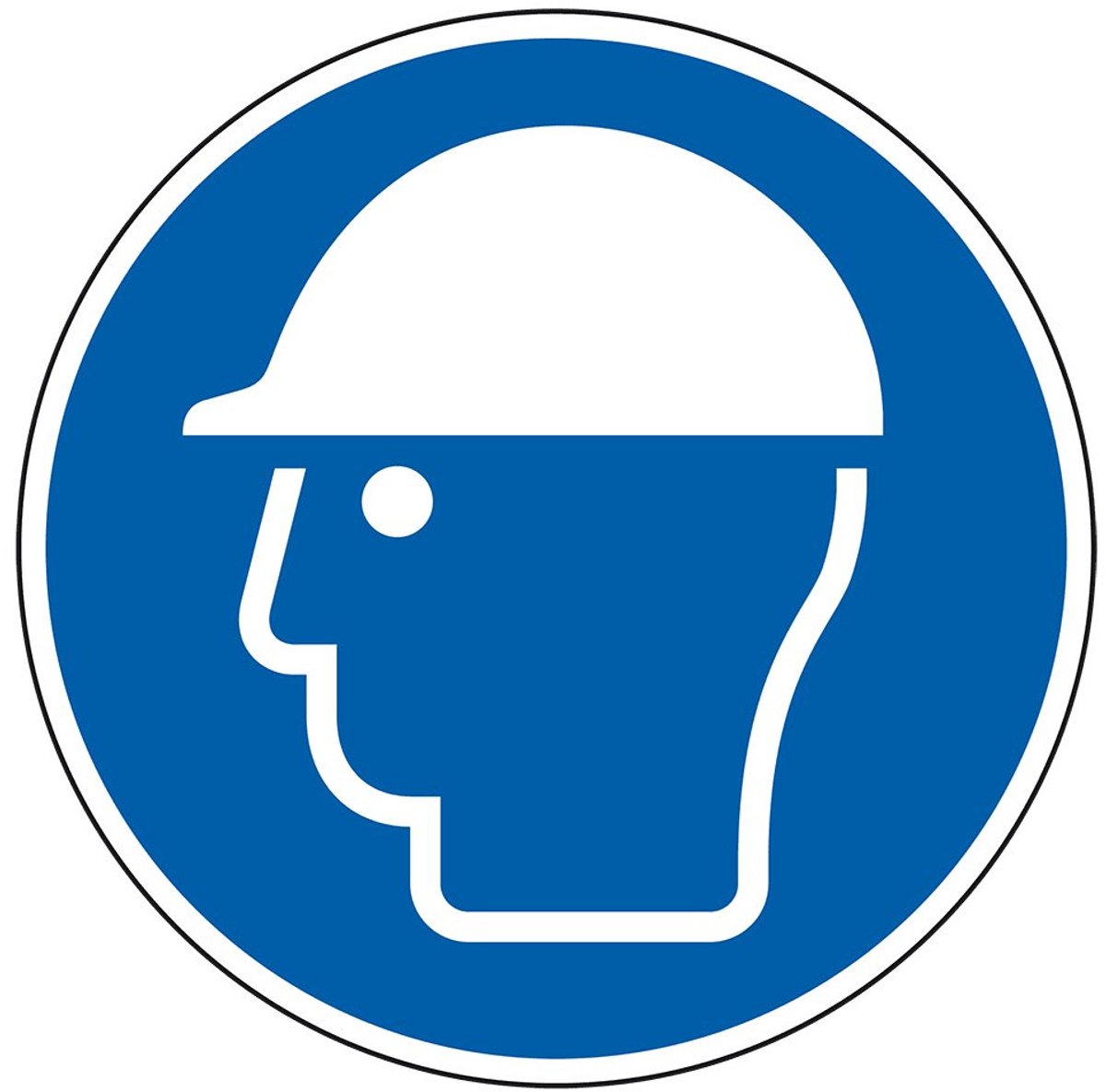 Gebodsbord 'Veiligheidshelm verplicht', ISO 7010 Ø 300 mm