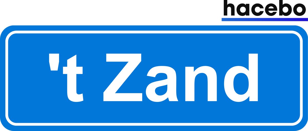 Hacebo - Plaatsnaam Sticker - 29x10 CM - 't Zand sticker - Verkeersborden sticker - grappige cadeaus - 't Zand