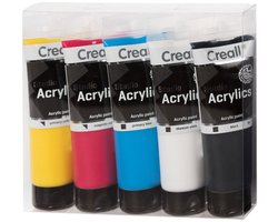 Creall Studio acrylverf, diverse kleuren, 5x120 ml/ 1 doos