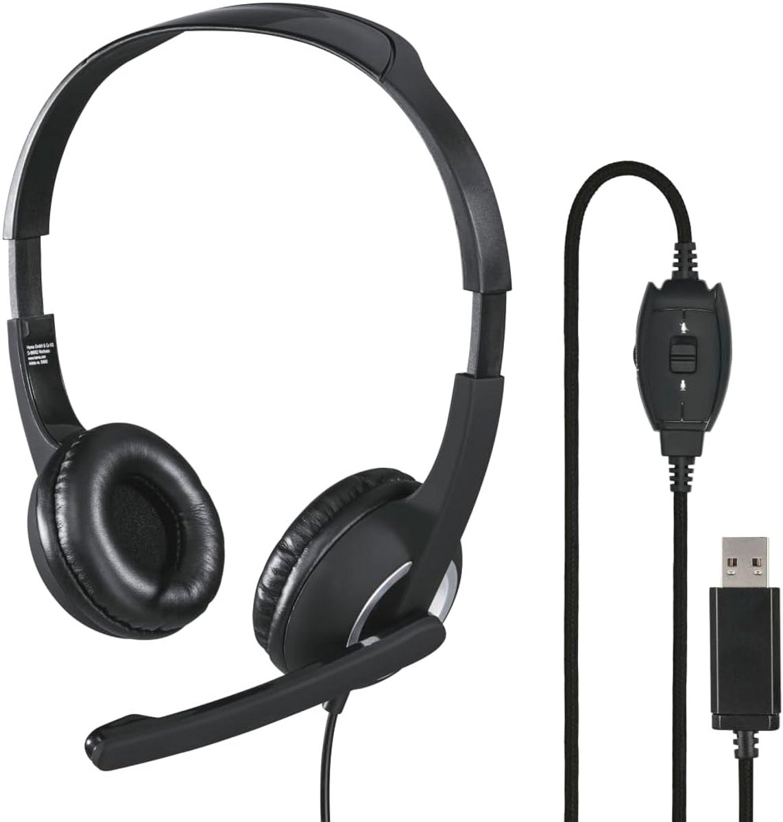 USB Headset met Microfoon voor Videoconferenties en Thuiswerk - On-Ear Hoofdtelefoon met Volumeregeling - Zwart