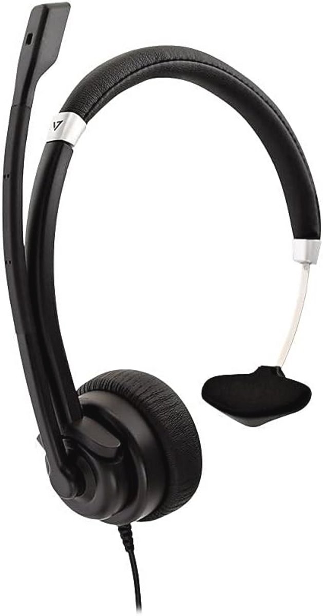 Mono Headset met Boom Microfoon - Verstelbare Hoofdband voor PC, Mac, Laptop en Chromebook - 3,5 mm Aansluiting