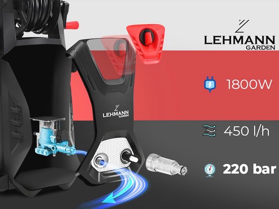 Hogedrukreiniger 1800 W met Aluminium Pomp en Accessoireset - Ideaal voor Terrassen, Tuinen en Auto's — afbeelding 2