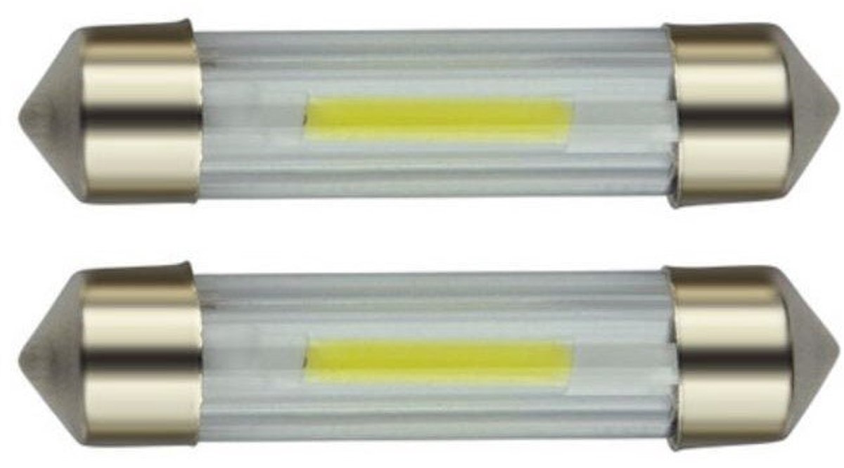 C5W 39mm autolamp 2 stuks | LED festoon | COB daglichtwit 6500K | 24 Volt - 2 Watt