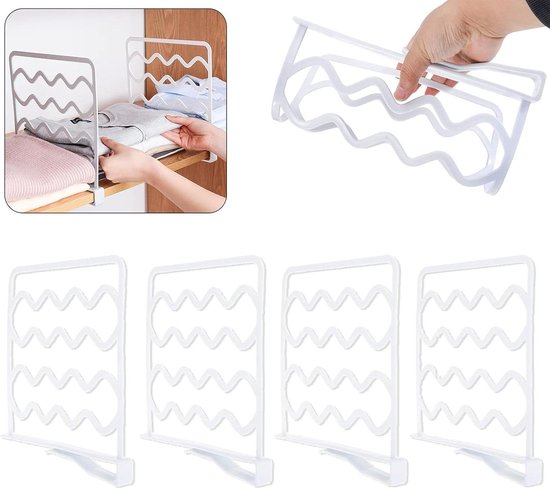 PetierWeit 12 Stück PP-Kunststoff Regaltrenner Kleiderschrank, Closet