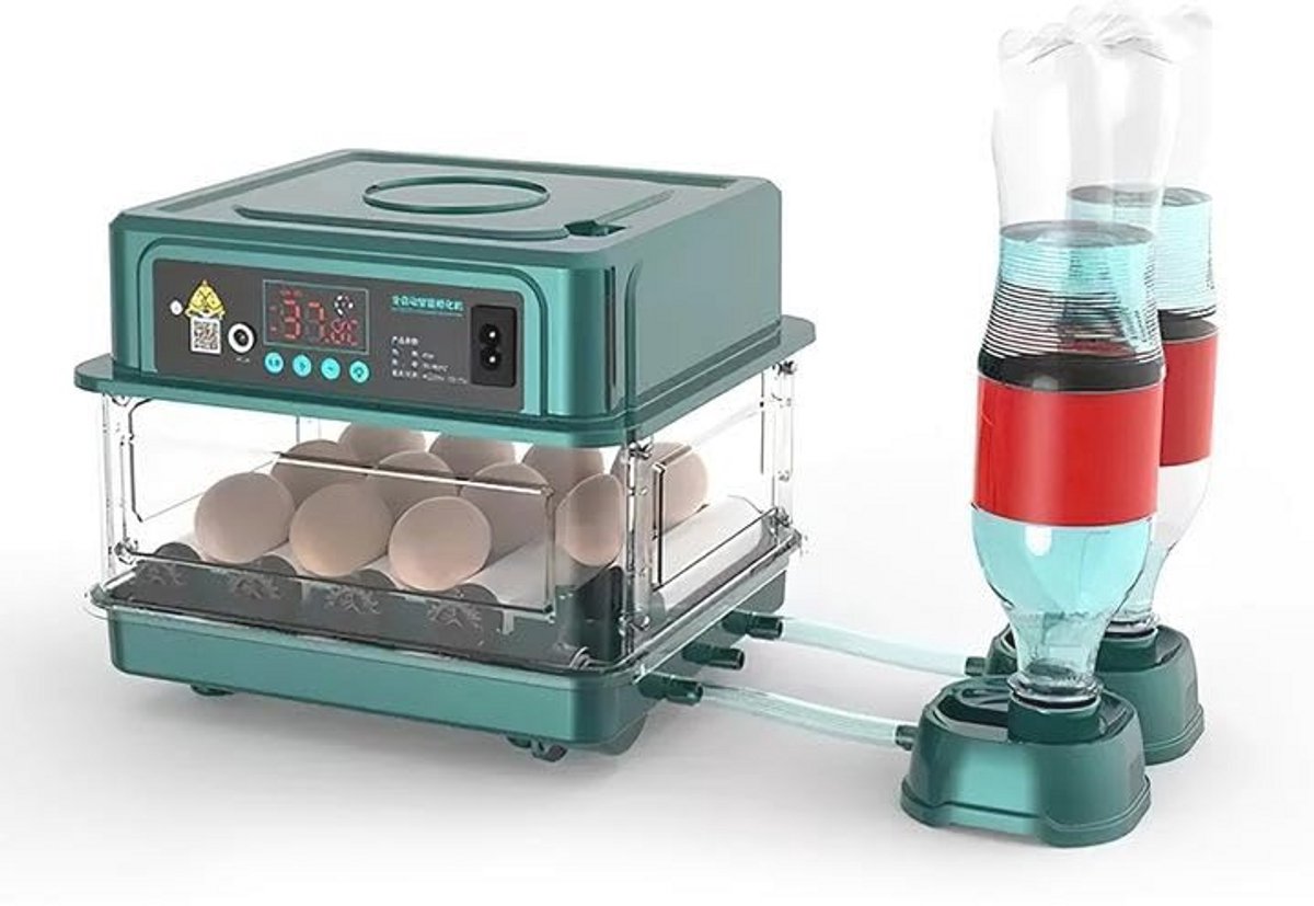 Automatische Eierbroedmachine met Temperatuurregeling en Flip-Systeem - Geschikt voor 9 of 15 Eieren
