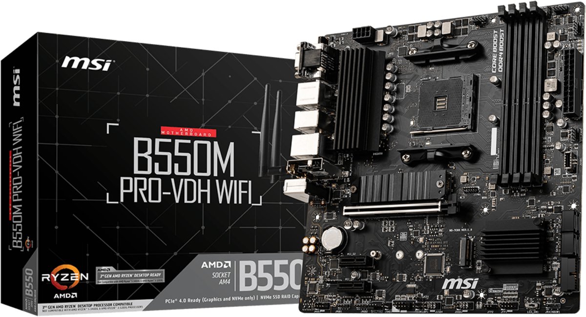 MB  B550M PRO-VDH WIFI AMD B550 Socket AM4 micro ATX