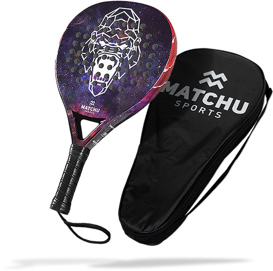 Matchu Sports - Padel Racket - Gorilla - Traanvorm - Padel - Met draagtas - 3K Carbon - Inclusief padel tas