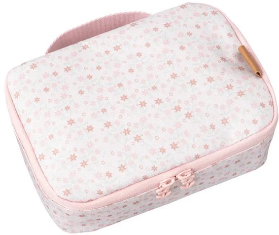 Fresk Koeltas Kind – 2.5 L – Lunchtas Meisje - Thermische Lunch Koeltas – Met Bestekvak – Waterafstotende Lunchtas – Crème - Garden Flowers