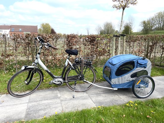 PetSafe Happy Ride Aluminium Dog Bicycle Trailer - Hondenfietskar - Lichtgewicht - Medium in de kleur Rood - Large in de kleur Blauw - Large Blauw