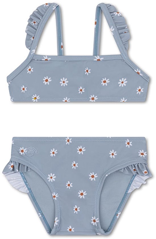 Swim Essentials | Blauw Bloemen Meisjes UV Bikini - Maat 146/152