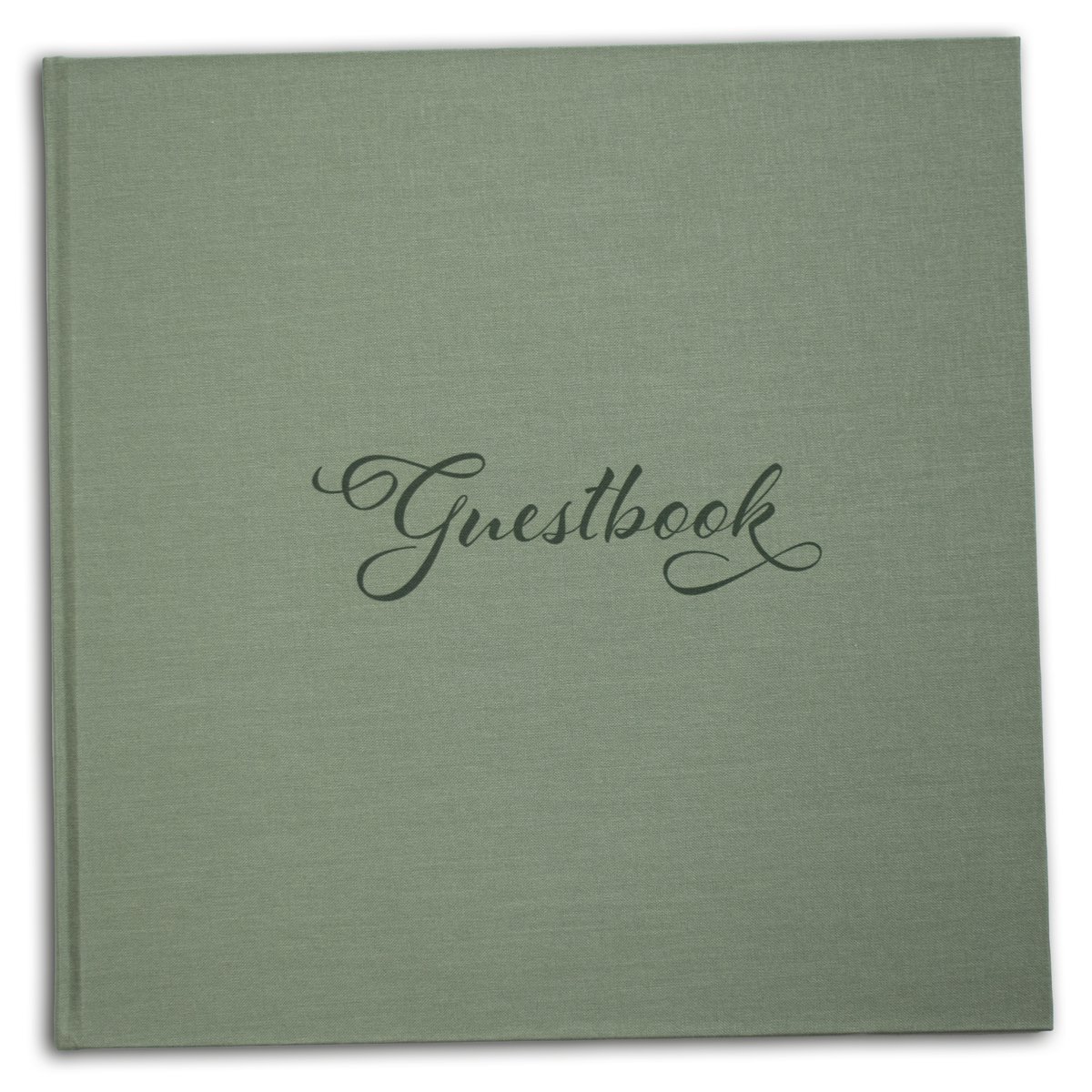 XXL Neutral Guestbook - Luxury 30 x 30 cm hardcover with olive green cover - Guestbook visitors / Guestbook wedding / Guestbook bed and breakfast / Guestbook airBnB / Guestbook vacation home - XXL Engelstalig gastenboek Engels