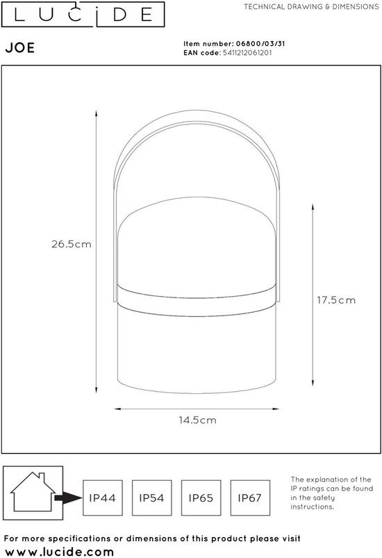 Lucide JOE - Oplaadbare Tafellamp Binnen/Buiten - Accu/Batterij - Ø 14,5 cm - LED Dimbaar - 1x3W 3000K - IP44 - Wit - Japandi