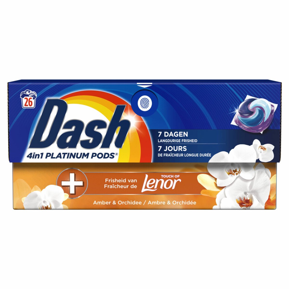 Goedkoopste Dash Wasmiddelcapsules 4in1 Pods Amber & Orchidee 26 stuks