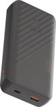 Grijze Xtorm powerbank met textuur, USB-C en USB-A poorten. "20W 20.000" is erop gedrukt.