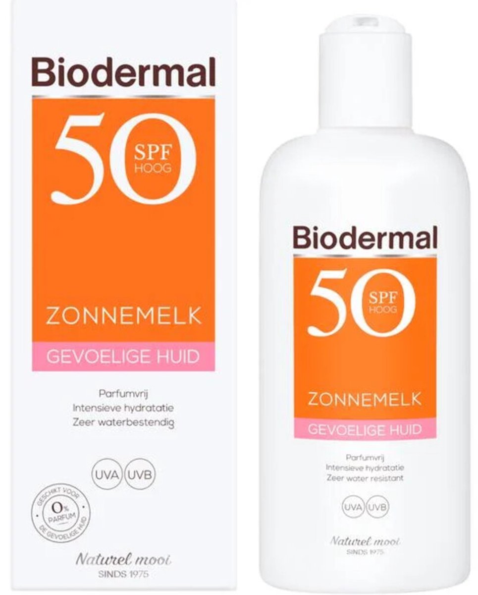 Goedkoopste 2x Biodermal Gevoelige Huid Zonnemelk SPF 50 200 ml