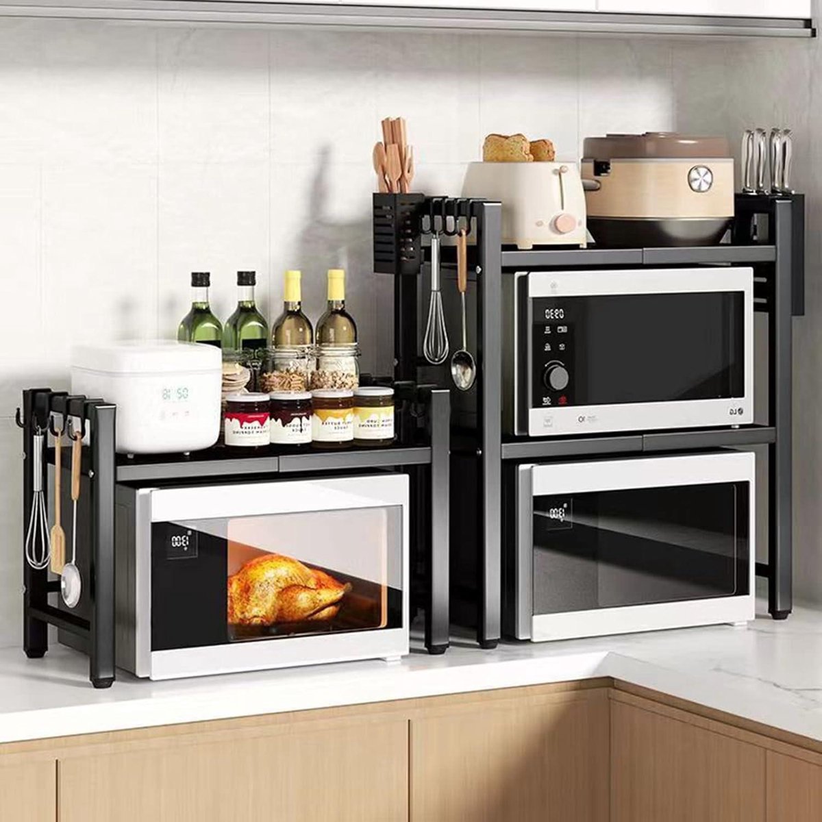 Magnetron Oven Rack met uittrekbare lade, uitschuifbare Magnetron Oven Rack met uittrekbare lade, uitschuifbare
