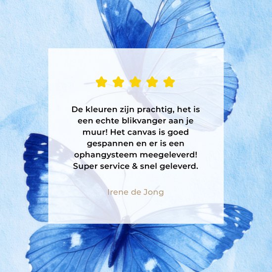 Tableau sur toile 120x80 cm - Décoration murale exclusive Papillons - Gracieux - Blauw - Décoration murale salon - Décoration chambre - Accessoires chambre - Peintures sur toile