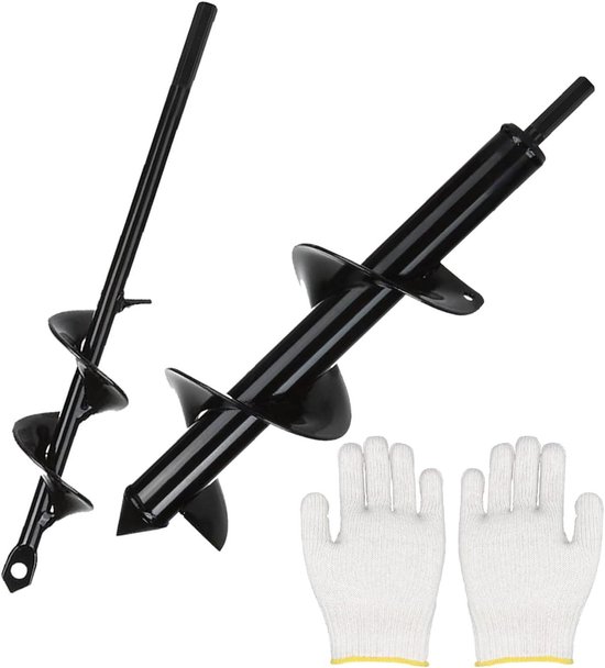 Horvitus® Grondboor voor boormachine - 8x25 cm - zwart