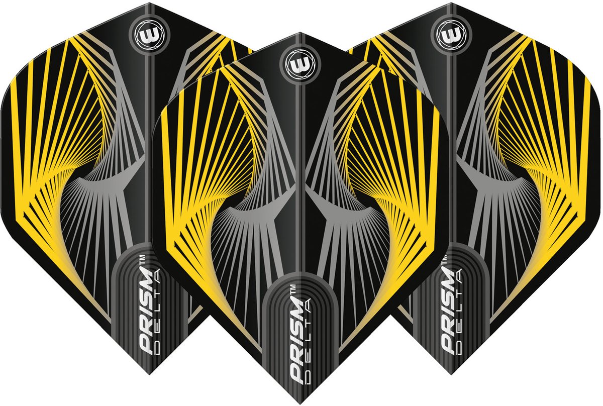 Winmau Prism Delta Wave Yellow & Grey - Dart Flights