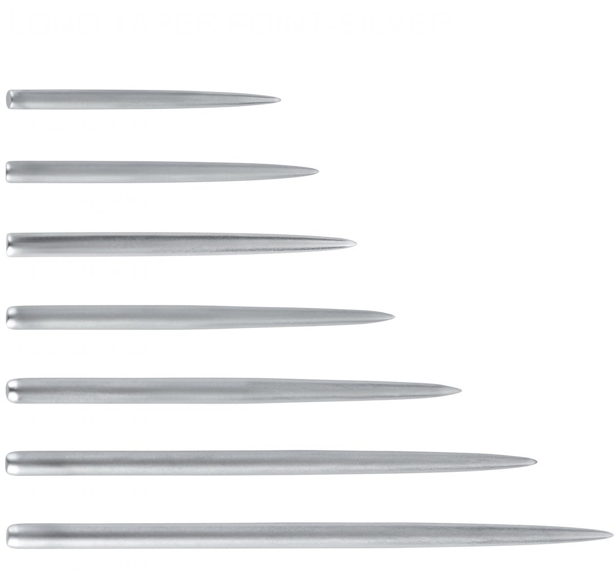 ONE80 Long Taper Point Silver - Dart Points 55 mm