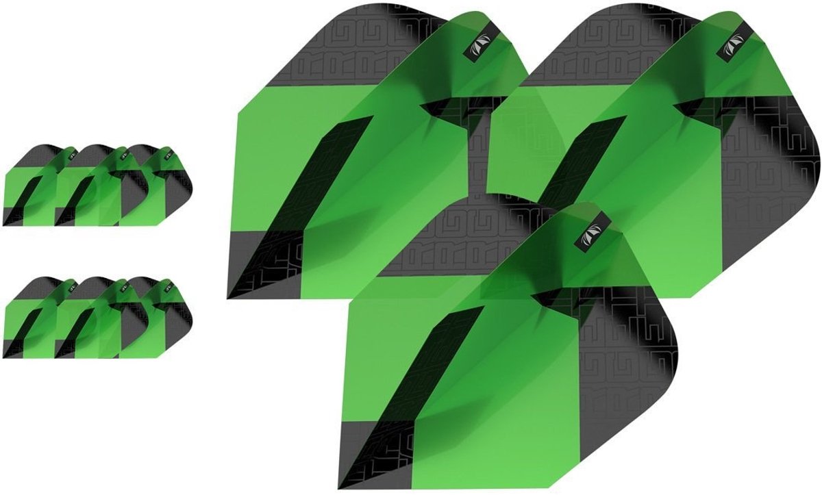 Target Tag 3 Set Black Green NO6 - Dart Flights