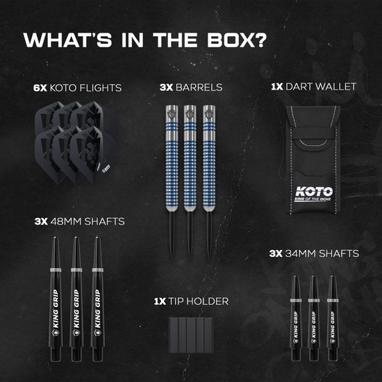 KOTO - Sting Blue Electro - 90% Darts - 24G - Blauw - Stevige Ringgrip van KOTO — afbeelding 4