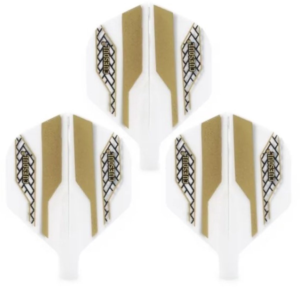 Cuesoul - Tero Flight System AK4 Golden Pattern - White Standard - Dart Flights