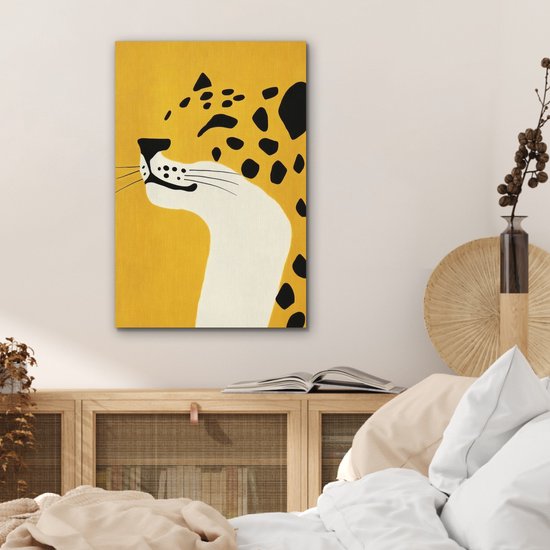 Tableau aluminium 40x60 cm - Décoration murale métal - Cheetah - Illustration - Jaune - Décoration murale métal salon - Décoration industrielle - Photo sur dibond - Accessoires industriels chambre