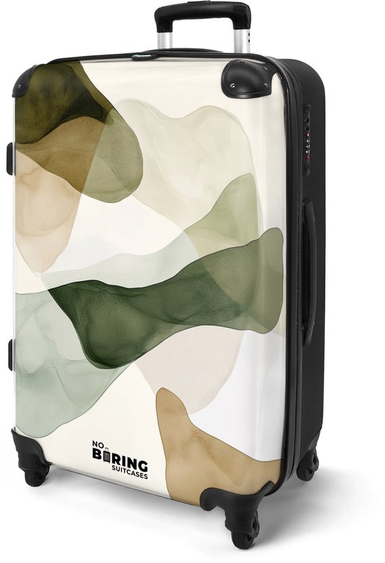 NoBoringSuitcases.com® - Grande valise Zones de couleurs fluides sur fond crème - Bagage - Valise de voyage - Valise chariot - Valises 67cm