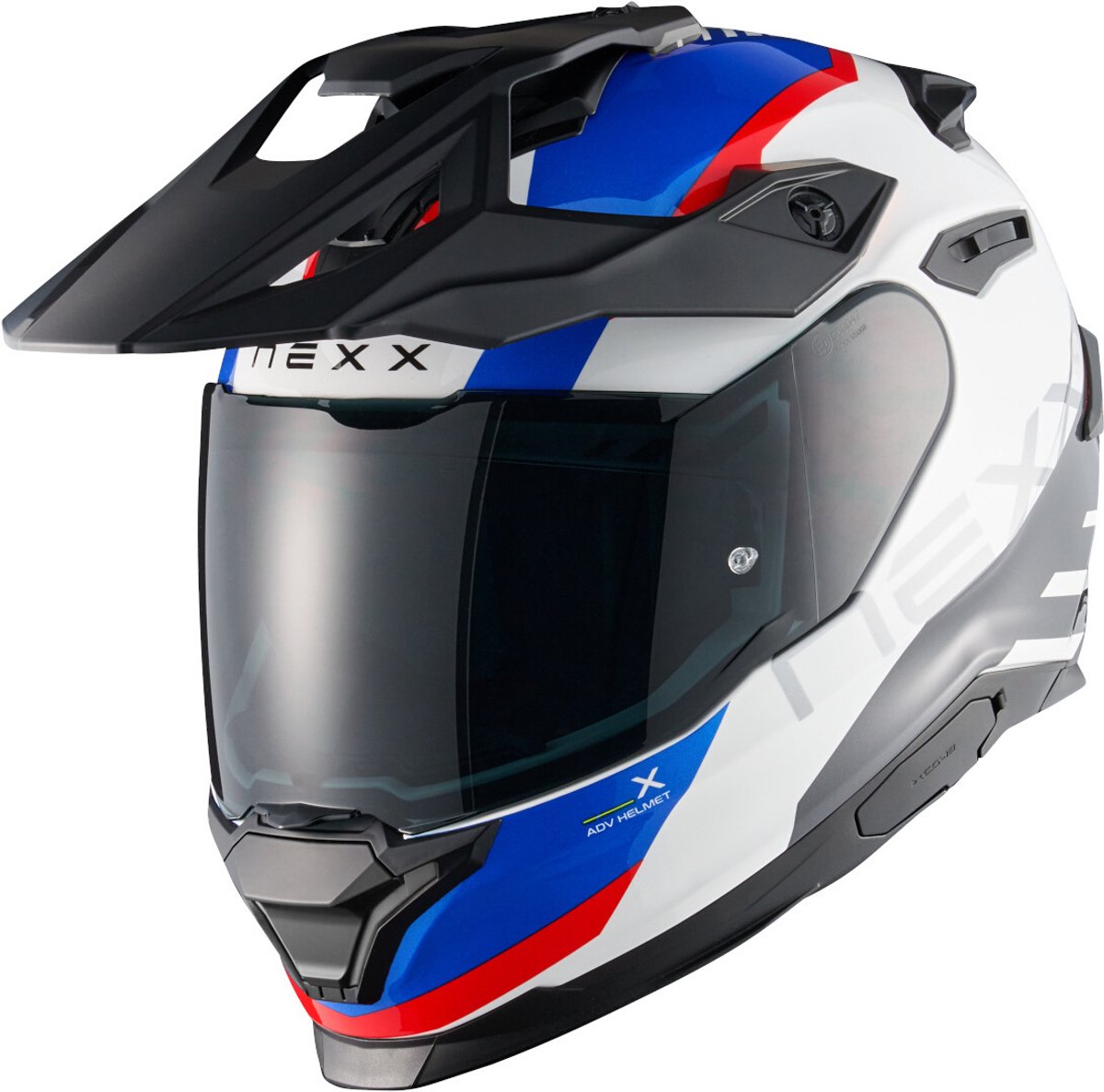 Nexx Y.TRAVL Quest Wit Blauw Rood Adventure Integraalhelm - Maat XS - Helm