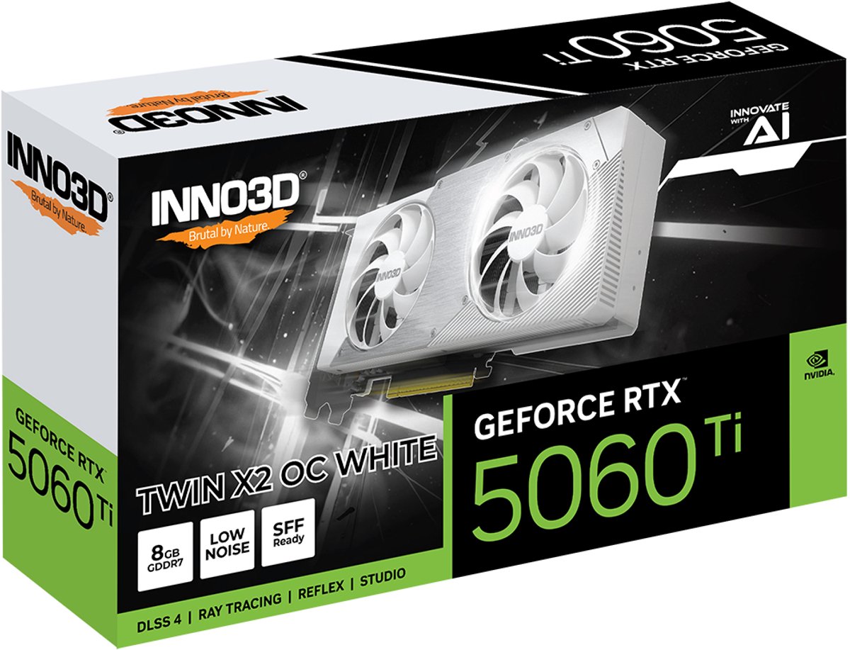 Inno3D Nvidia Geforce Rtx 5060 Ti Twin X2 Oc - Pcie 5.0 - 1X Hdmi 2.1B - 3X videokaart - afbeelding 2