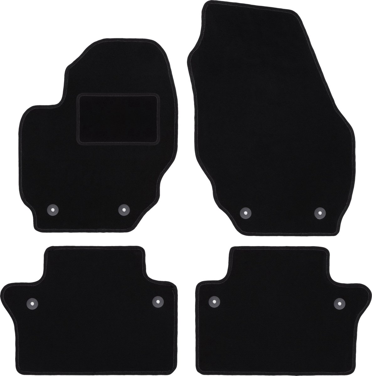 Zwarte veloursmatten voor: Volvo V70 III stationwagen (2007-2016)