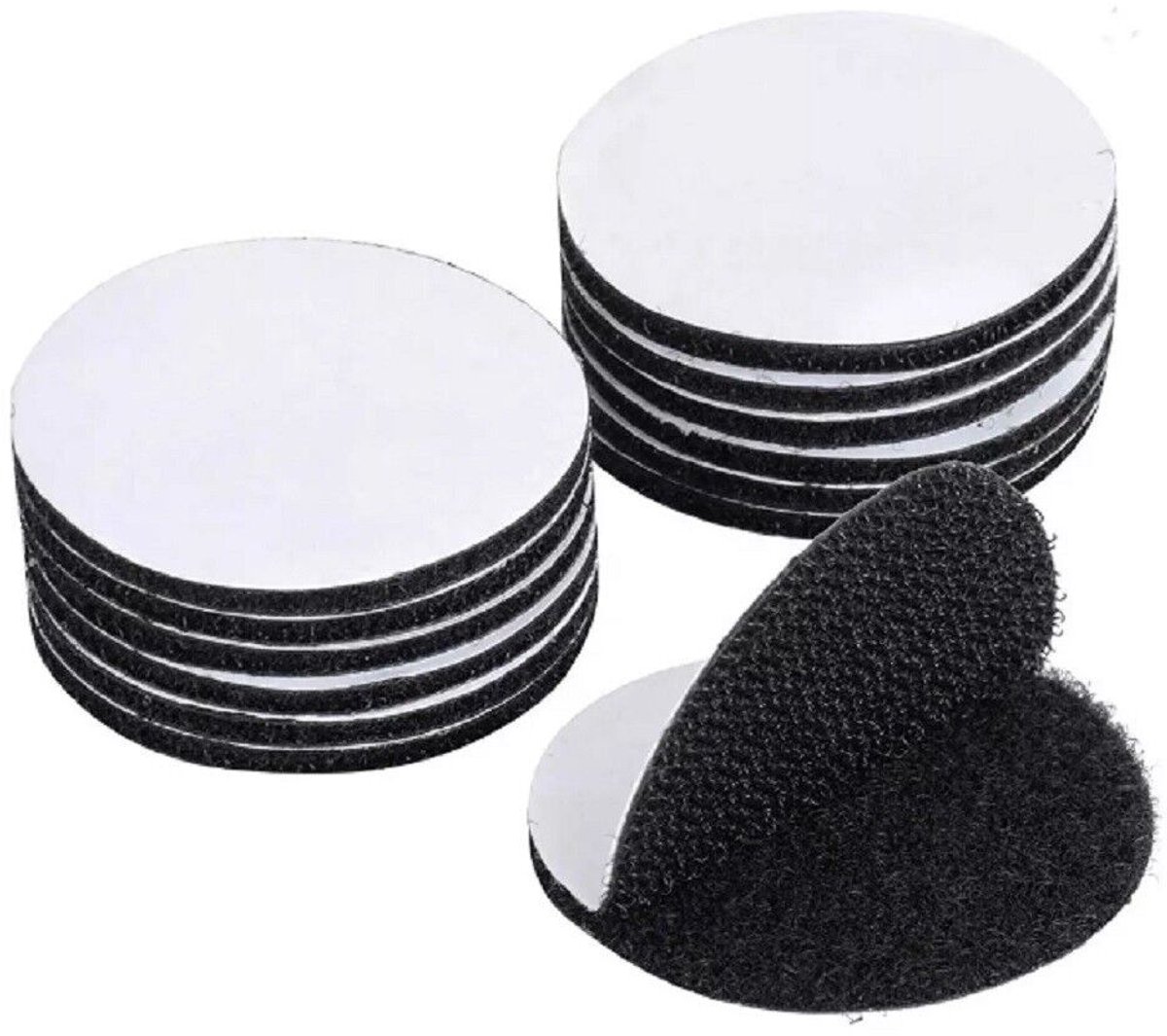 Jumada's - Zelfklevend Klittenband - Velcro - Klussen - Hobby - 10 Paar - Cirkelvormig/rond - Zwart - 6cm diameter