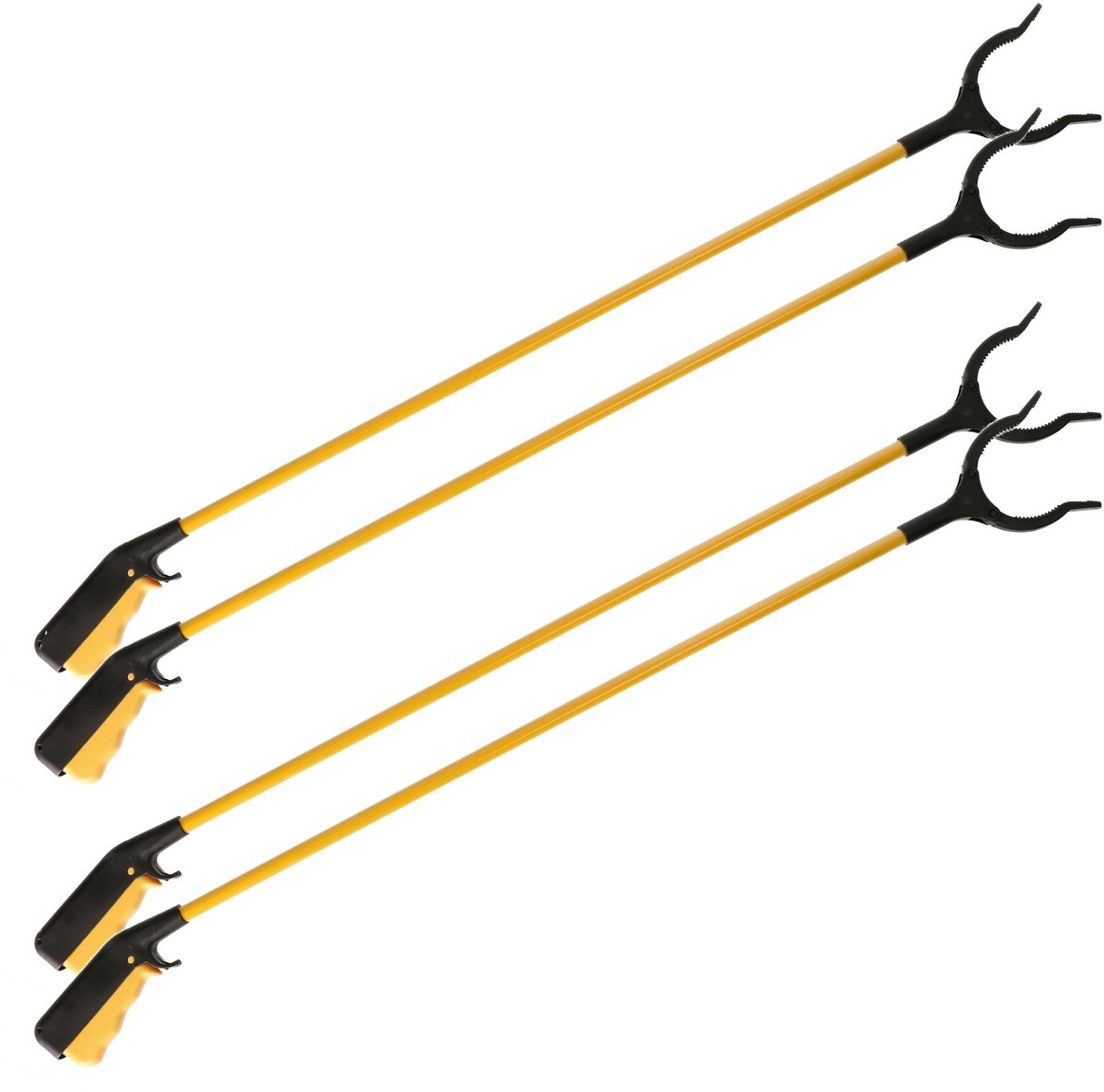 Goedkoopste Afvalgrijper/vuilnisgrijper met lange steel - Set van 4x stuks - 83 cm - zonder te bukken - oppaktang