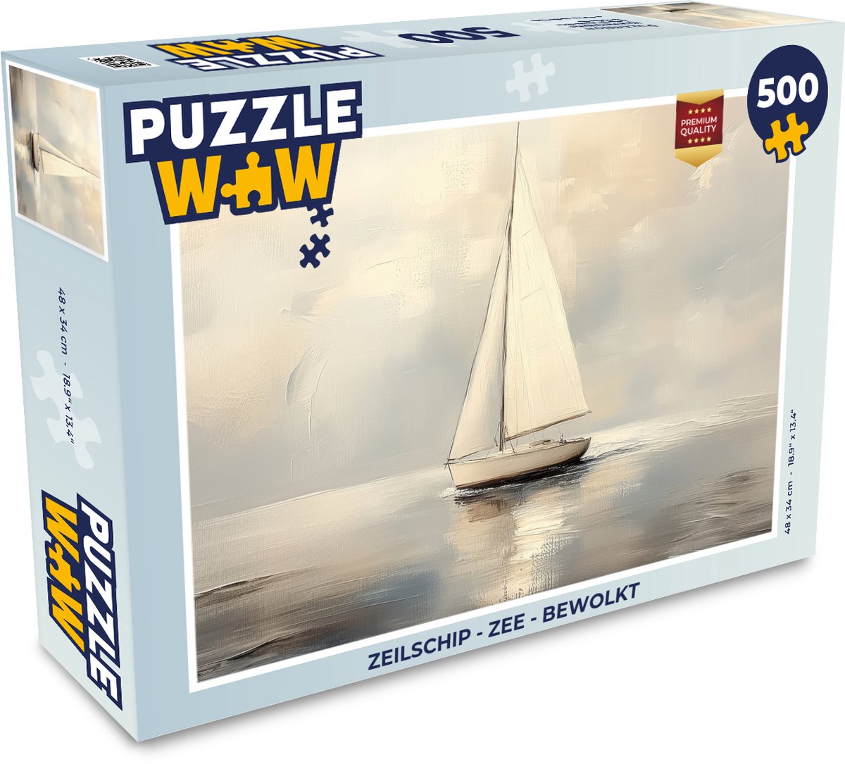 Puzzel Zeilschip - Zee - Bewolkt - Legpuzzel - Puzzel 500 stukjes