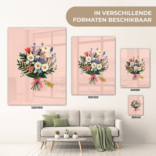 Marguerites - Bouquet - Nœud - Rose