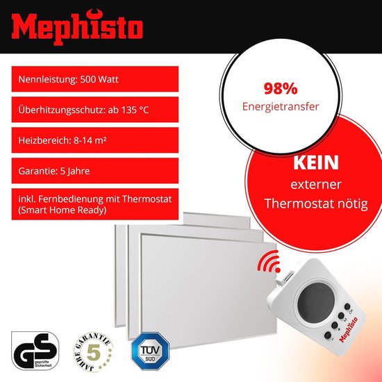 Mephisto Infraroodverwarming, wand- en plafondverwarming